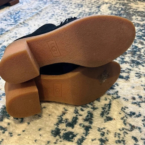 UGG Corin Heeled Suede Ankle Fringe Heeled Bootie Zipper Back 7.5 - Picture 8 of 8